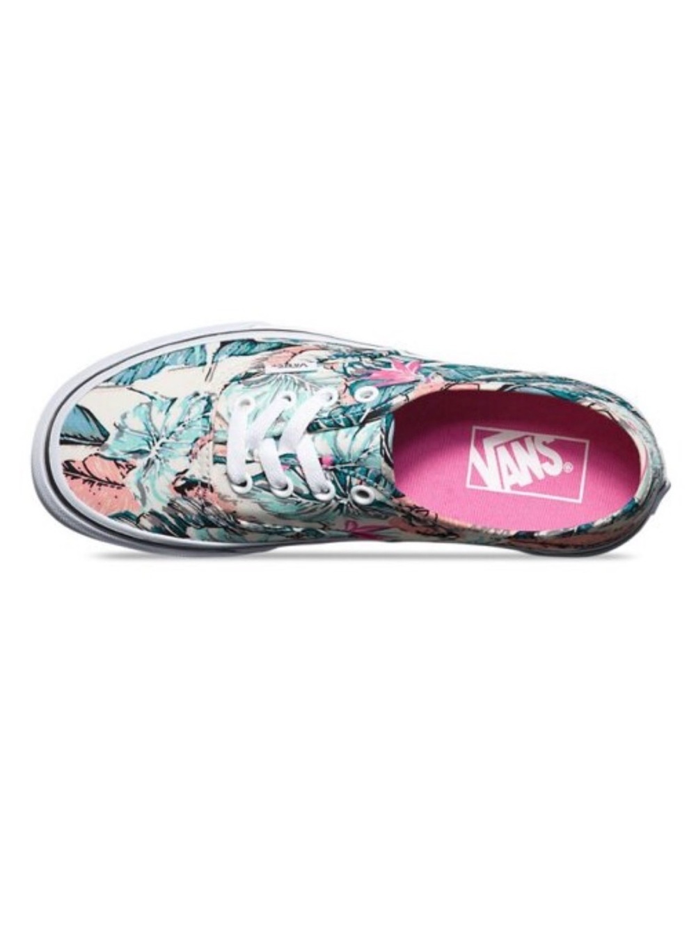 Vans Floral Low-Top Sneakers - White, Pink, Teal
